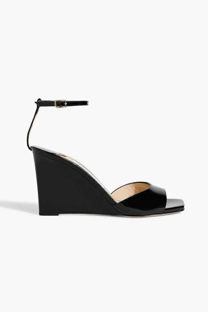 Jimmy Choo Brien 85 patent-leather wedge sandals 1