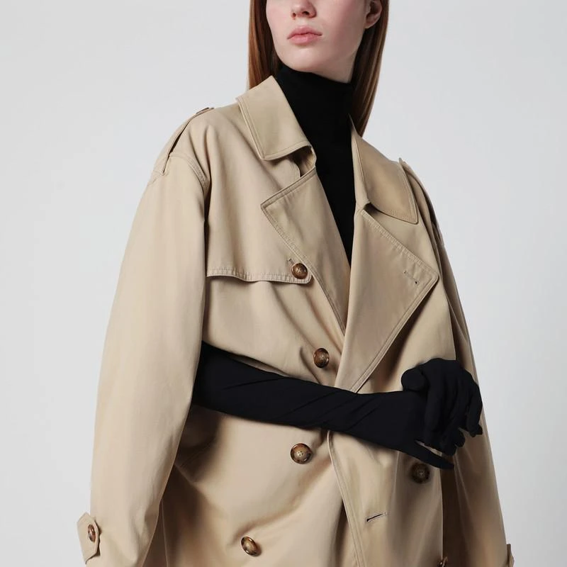 MM6 Beige cotton trench coat with gloves 4