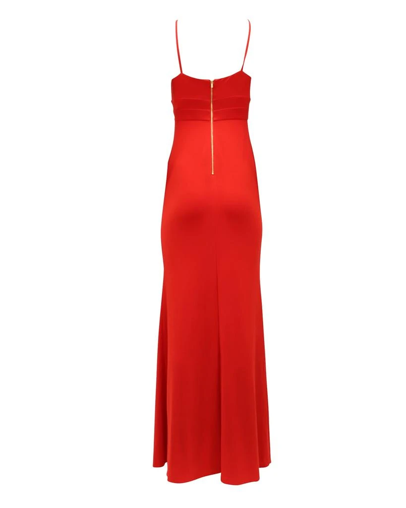Calvin Klein V-Neck Long Gown in Red Polyester 2