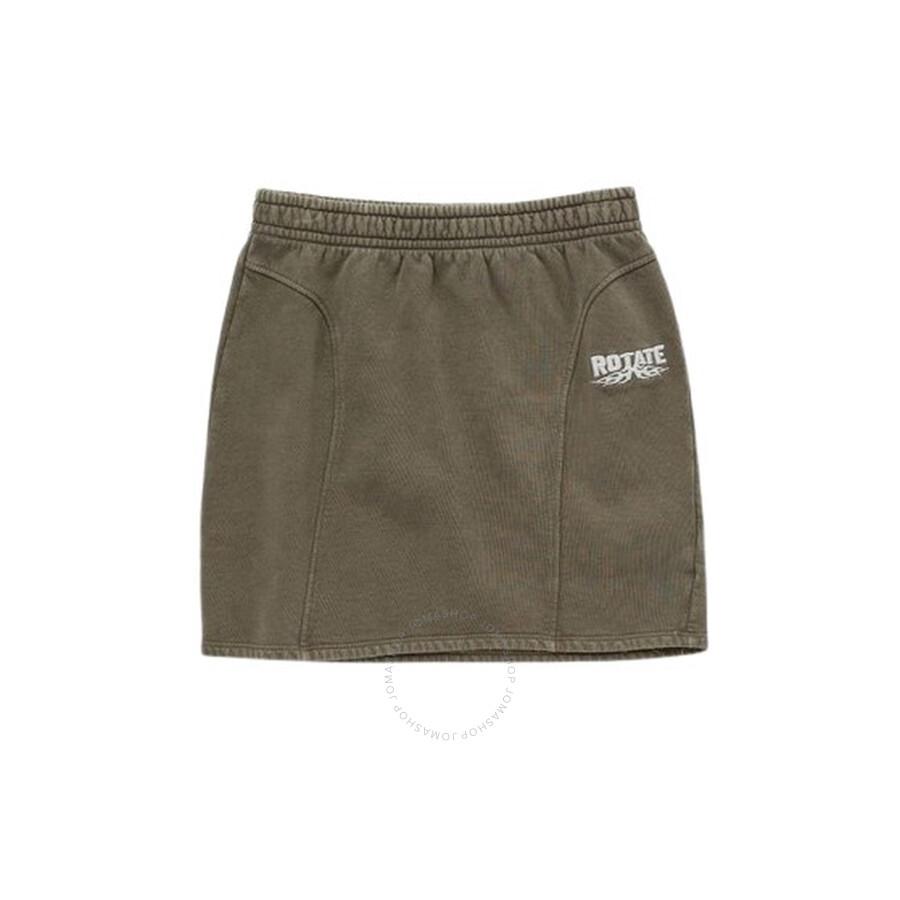 ROTATE Birger Christensen Ladies Green Enzyme Sweat Mini Skirt