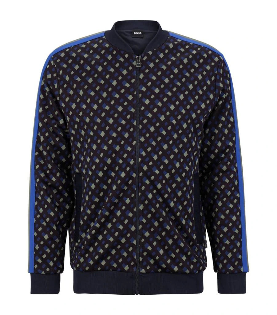 Hugo Boss Monogram Print Zip-Up Sweatshirt 1