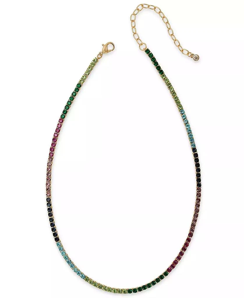 On 34th 3mm Crystal Station All-Around Tennis Necklace, 15" + 3" extender, Created for Macy's 1