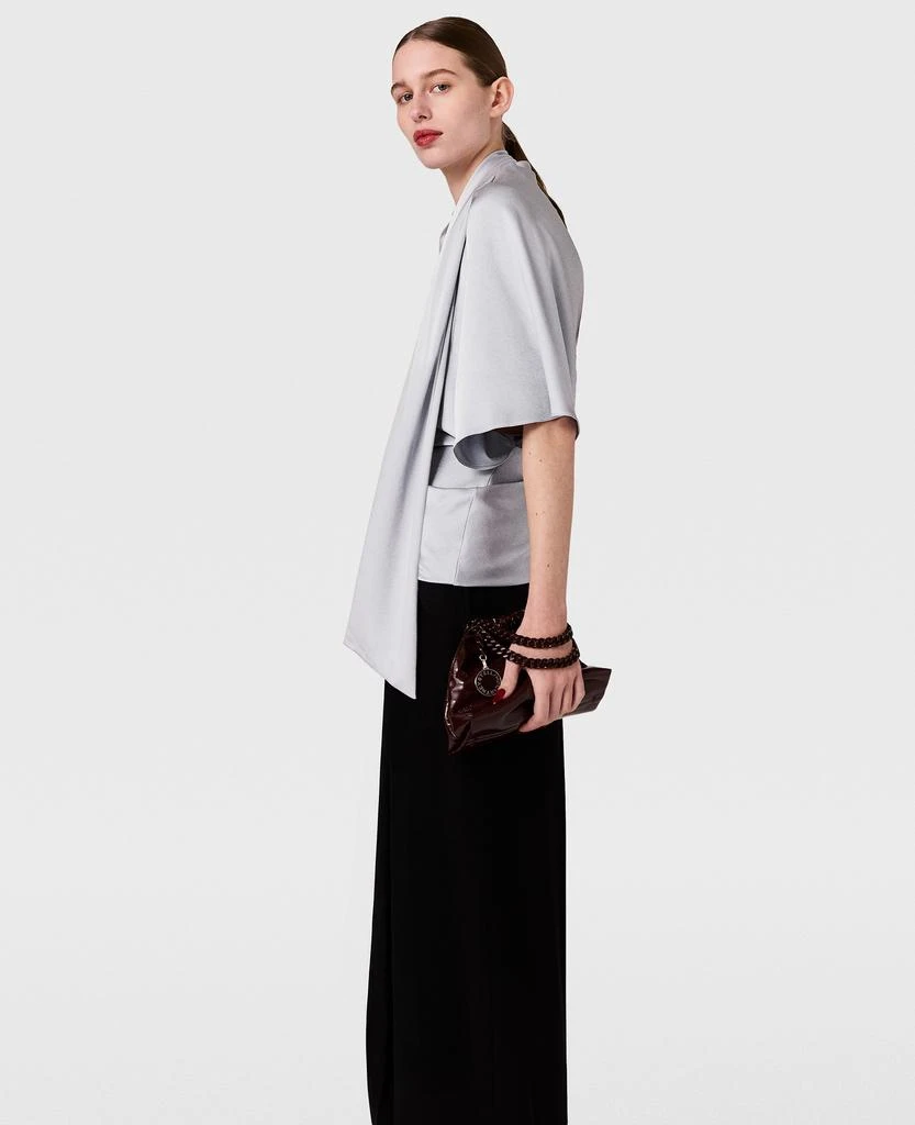 Stella McCartney Stella McCartney - Tie Neck Asymmetric Top, Woman, Pearl blue, Size: 36 1