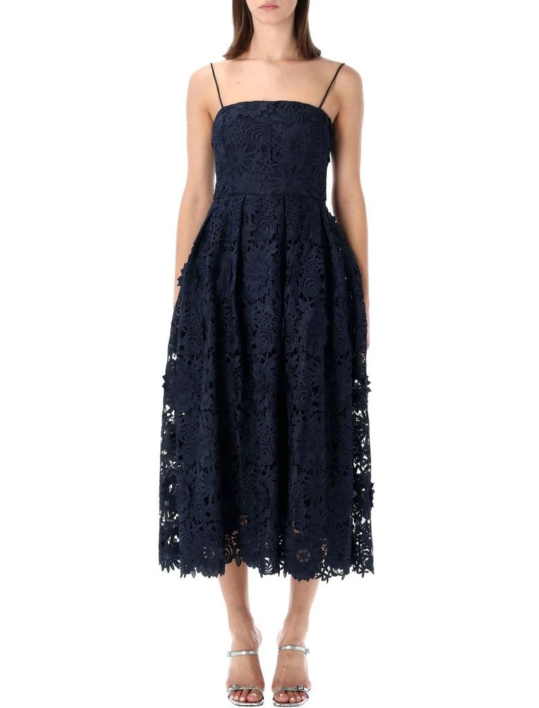 chinese dress ladies Rotate Midi Lace Dress In White