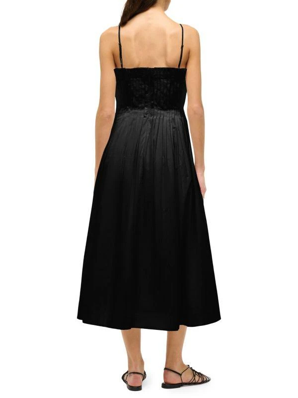 Staud Bella Pleated Cotton-Blend Sleeveless Midi-Dress 2