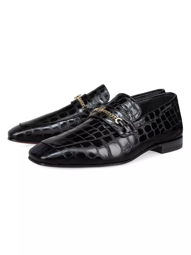 Christian Louboutin MJ Moc Man Crocodile-Embossed Leather Loafers 2