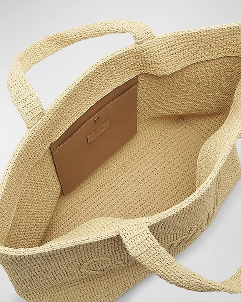 Yves Saint Laurent East-West Logo Raffia Tote Bag 3