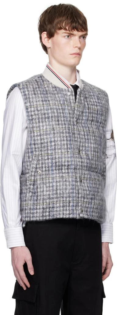 Thom Browne Gray Gunclub Check Hair Mohair Down Vest 2