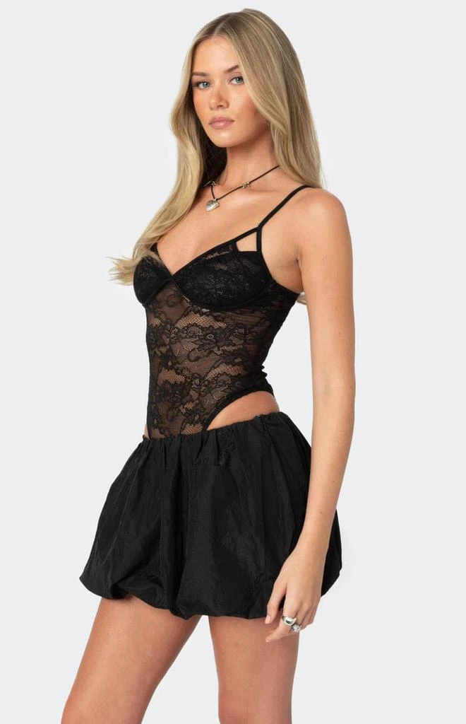 Edikted Strappy Sheer Lace Bodysuit 3