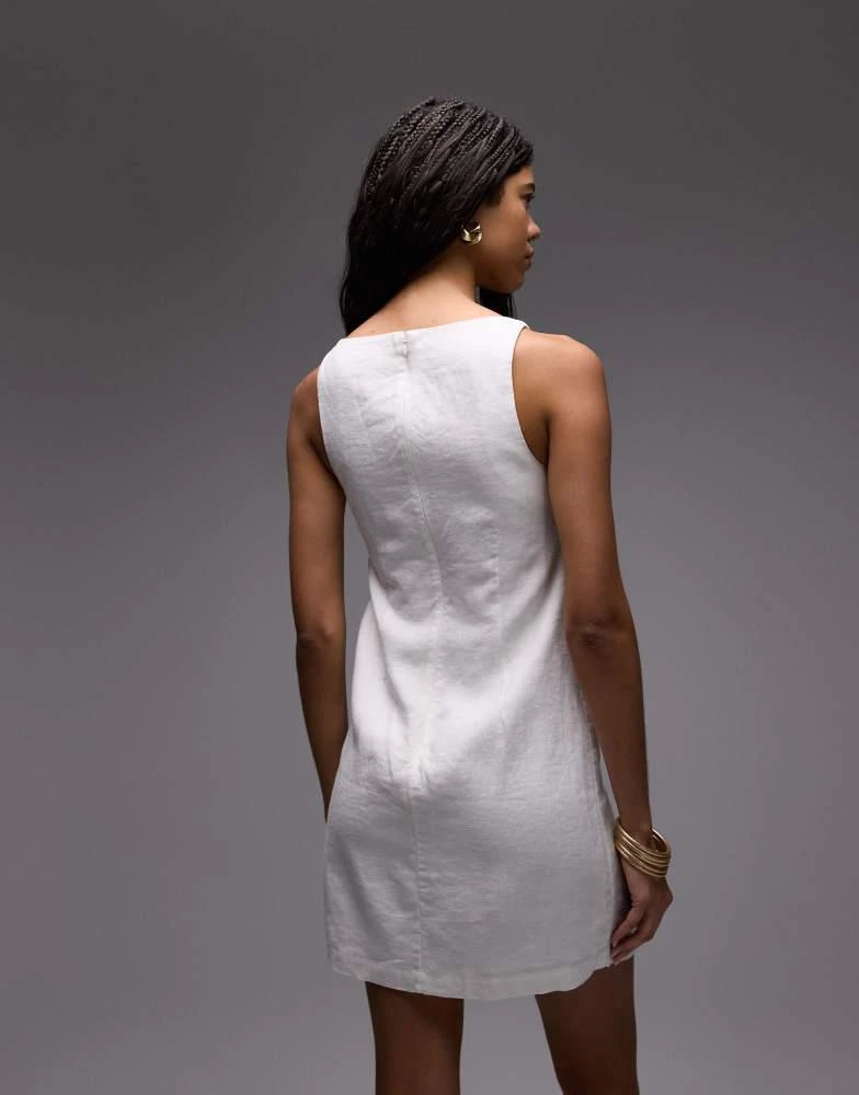 linen blend white dress Mint Velvet White Beige Blend Embroidered Midi Dress | Size 6 | White | Sleeveless main image 0