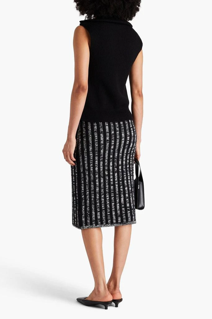 Joseph Space-dyed jacquard-knit wool and cashmere-blend midi skirt 3