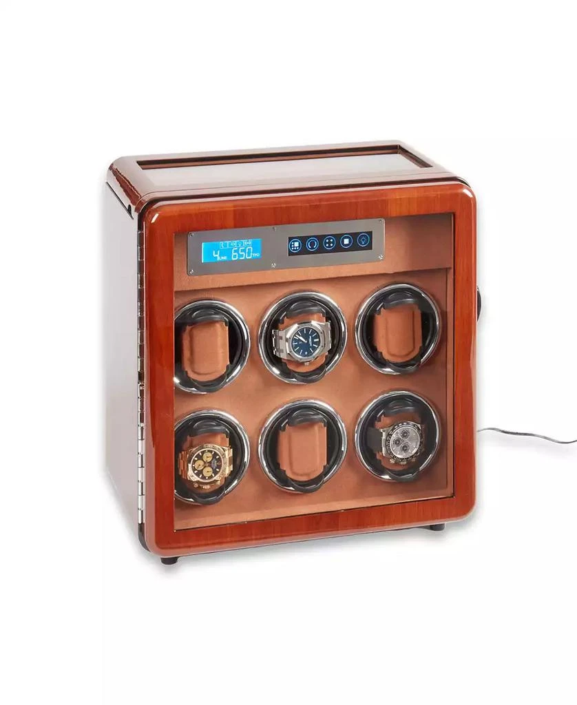 Bey-Berk Six Watch Winder and Four watch Storage Burlwood Finish 1