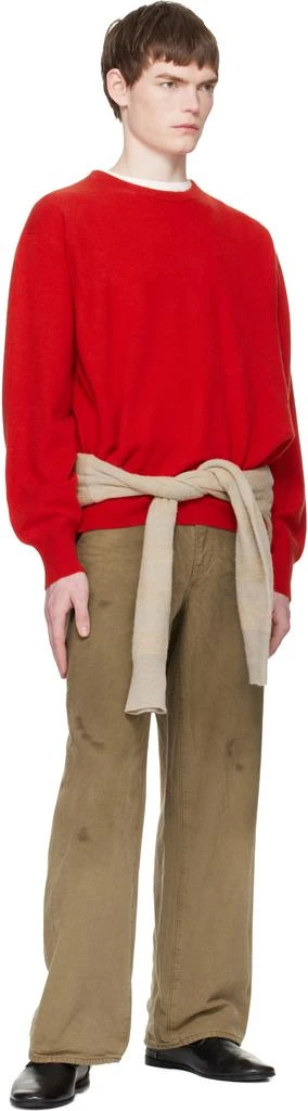 stein Khaki Sulfur Dyed Oxford Vintage Wide Trousers 4