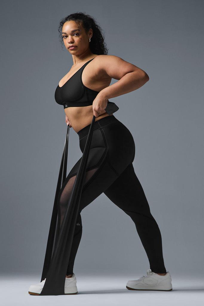 Alo Airlift Mesh Line Up High-Waist Legging - Black Black XS