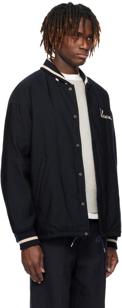 VisVim Navy Hobbs Wool Down Bomber Jacket