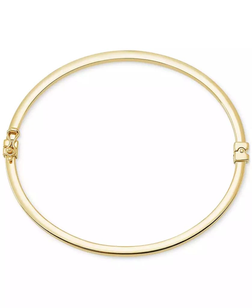 Italian Gold Square Tube Hinge Bangle Bracelet in 14k Gold 3