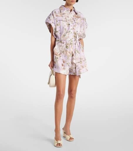 Zimmermann Acacia floral linen playsuit 2