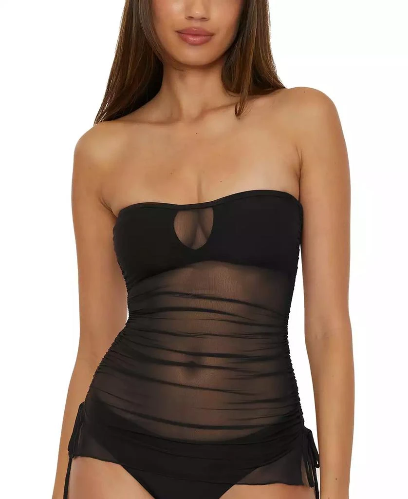 Becca Women's Muse Mixed-Media Bandeau Tankini Top 1