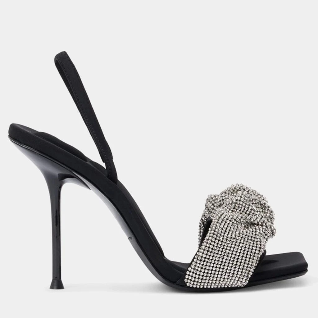 Alexander Wang Alexander Wang black Leather Julie Crystal Scrunchie Sandals EU 41 1
