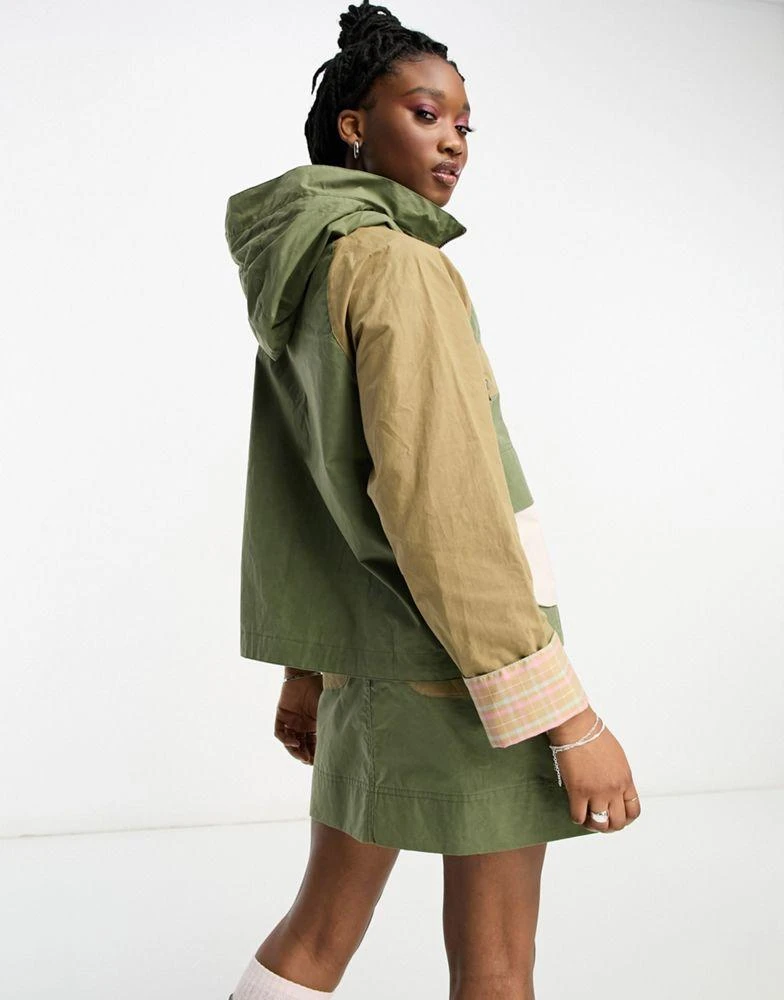 Barbour Barbour x ASOS lightweight showerproof utility wax jacket in colourblock 2