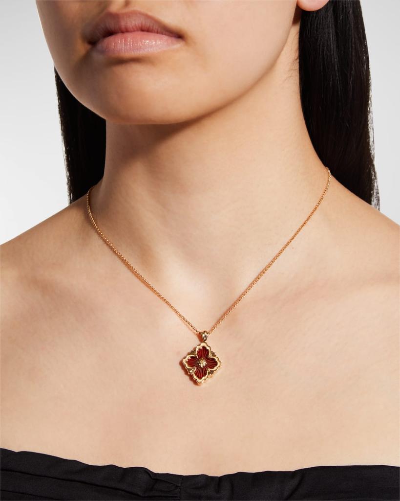 Buccellati Opera Tulle Pendant Necklace with Big Motif Red and 18K Yellow Gold