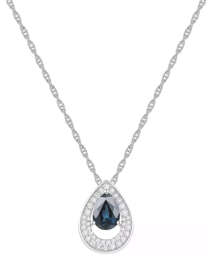 Macy
s Sapphire (7/8 ct. t.w.)
Diamond (1/5 ct. t.w.) Pear Pendant 18" Necklace in 14k White Gold (Available in Ruby
Emerald)