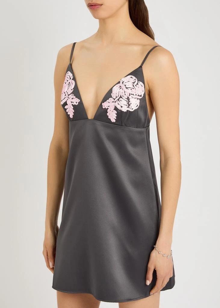 ROTATE Birger Christensen Floral-appliquéd satin mini dress 2