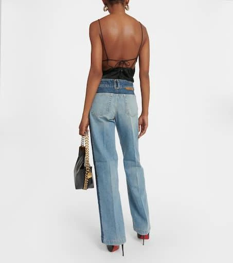 Stella McCartney Paneled high-rise wide-leg jeans 3