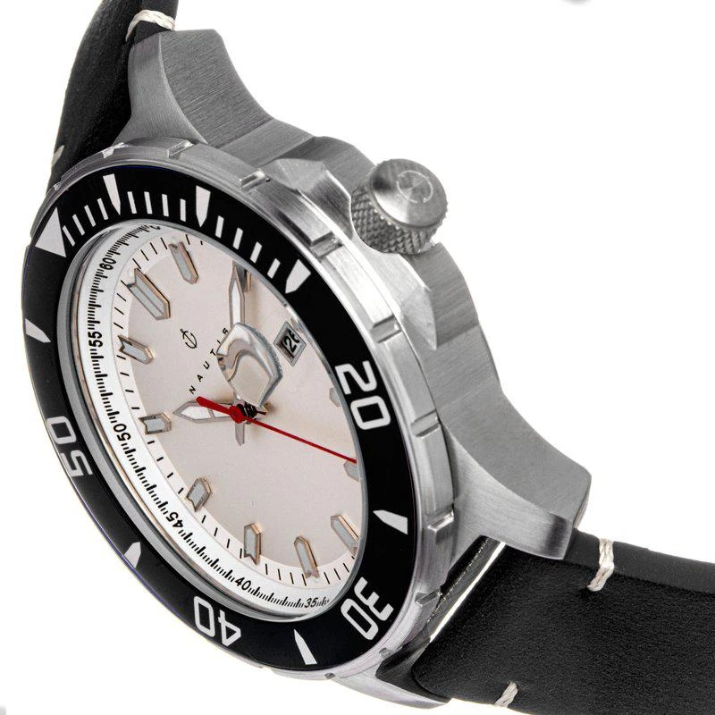 Nautis Nautis Diver Pro 200 Leather-Band Watch w/Date 2