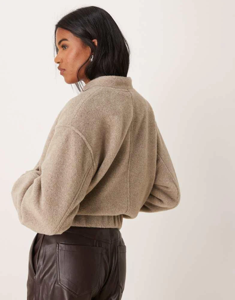 New Look New Look textured oversized bomber jacket in mink 4