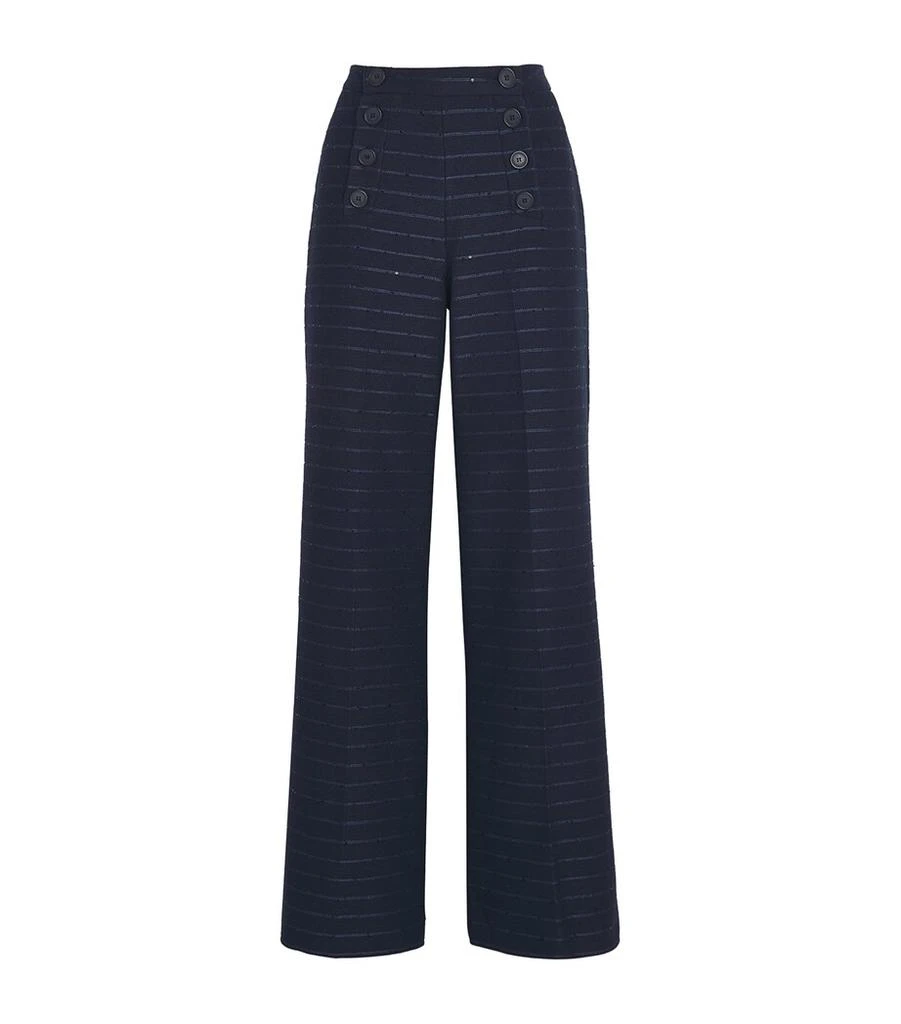 Claudie Pierlot Cotton-Blend Striped Trousers 1