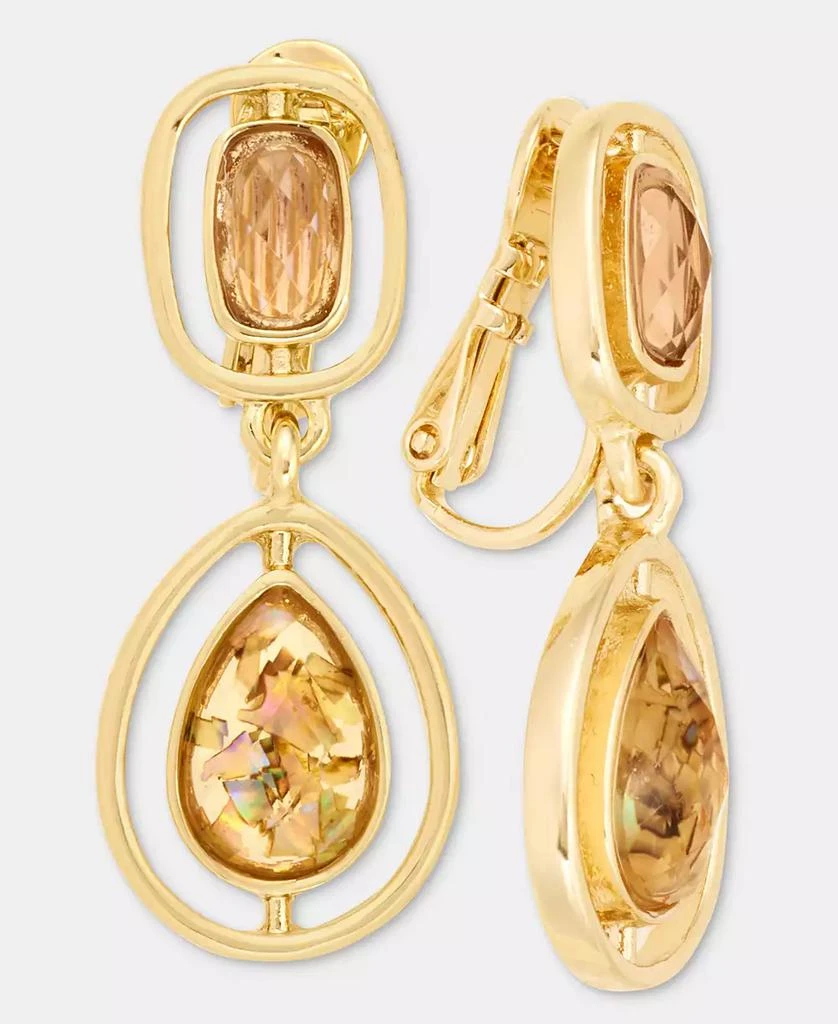 Anne Klein Double Stone Clip-On Drop Earrings 2