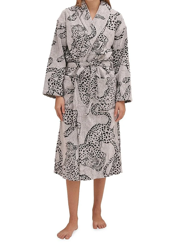 Desmond & Dempsey Cotton Jag Print Towel Robe 2