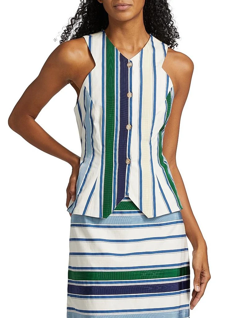 Rosie Assoulin King Giorgio Striped Cotton-Blend Vest 3