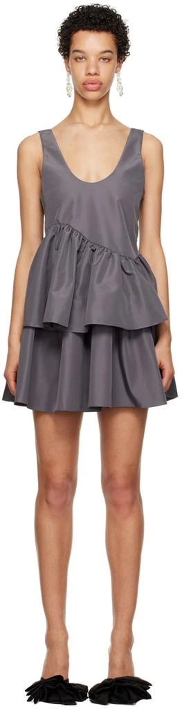 Kika Vargas SSENSE Exclusive Gray Valeria Minidress 1