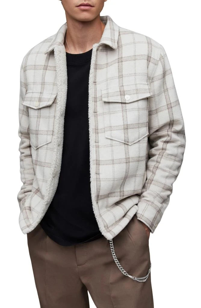 ALL SAINTS Vedder Check High Pile Fleece Lined Jacket 1