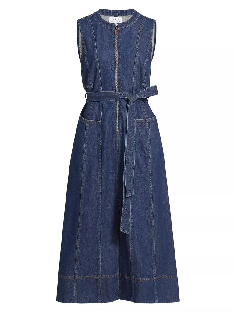 Tanya Taylor Marci Denim Midi-Dress 1