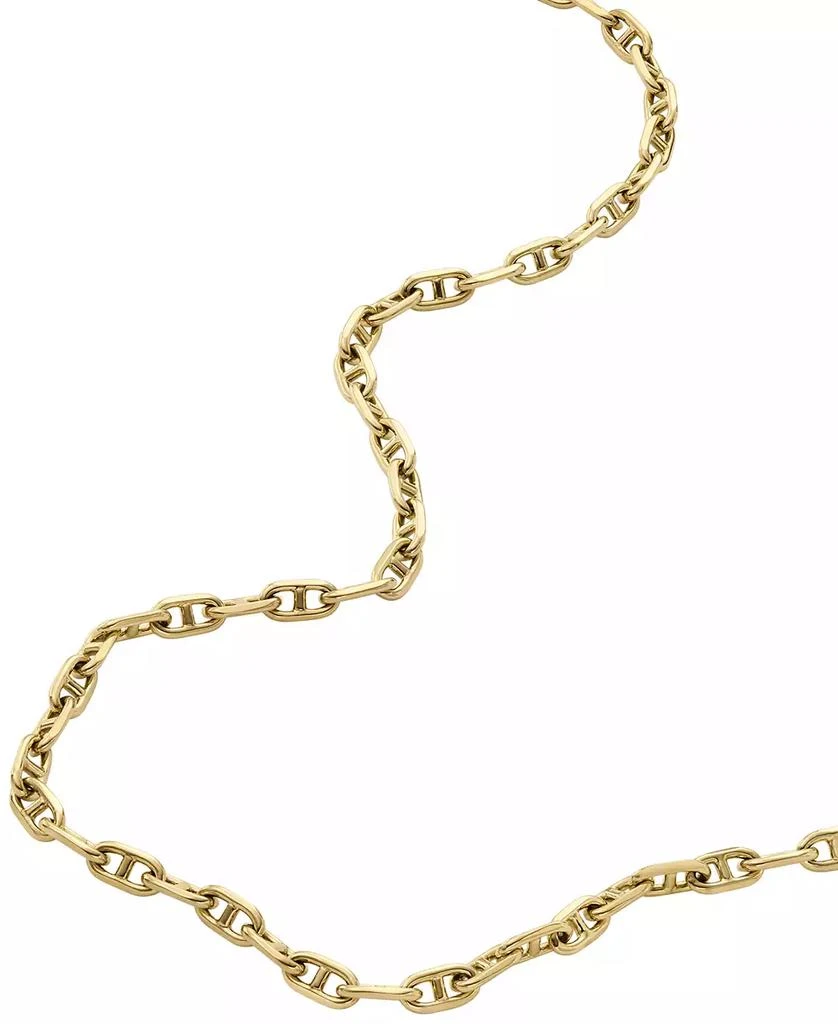 Fossil Heritage D-Link Gold-Tone Brass Anchor Chain Necklace 2