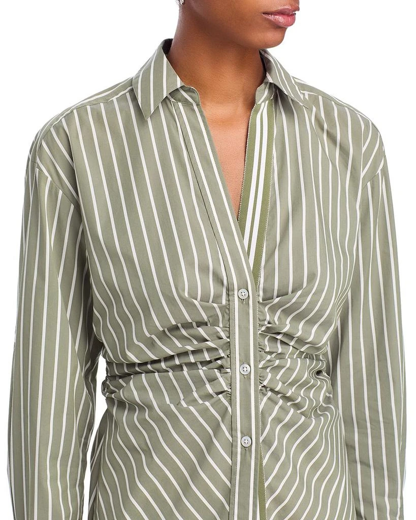 VERONICA BEARD Devra Stripe Center Ruched Shirt 4