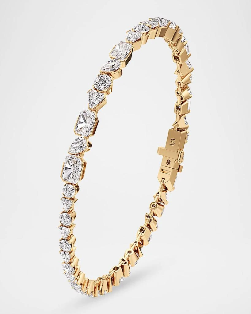 Unsaid Meta Lab-Grown Diamond Eternity Bracelet in 18K Yellow Gold