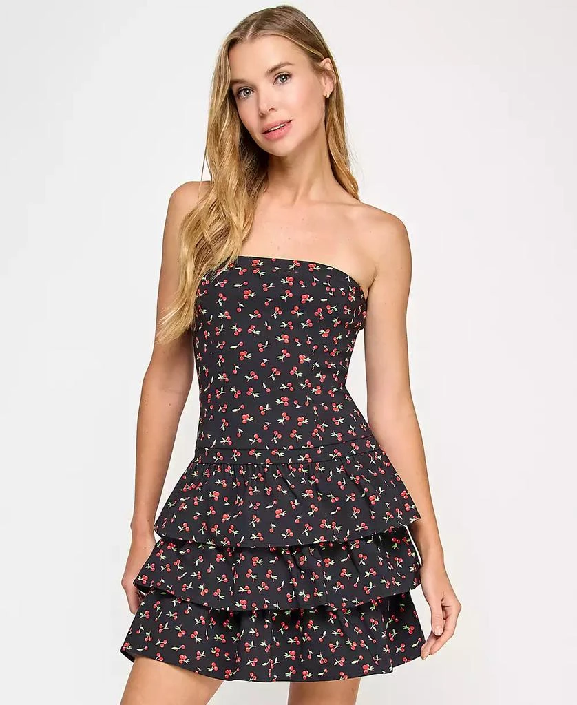 Emerald Sundae Juniors' Cherry-Print Tiered Dress 1