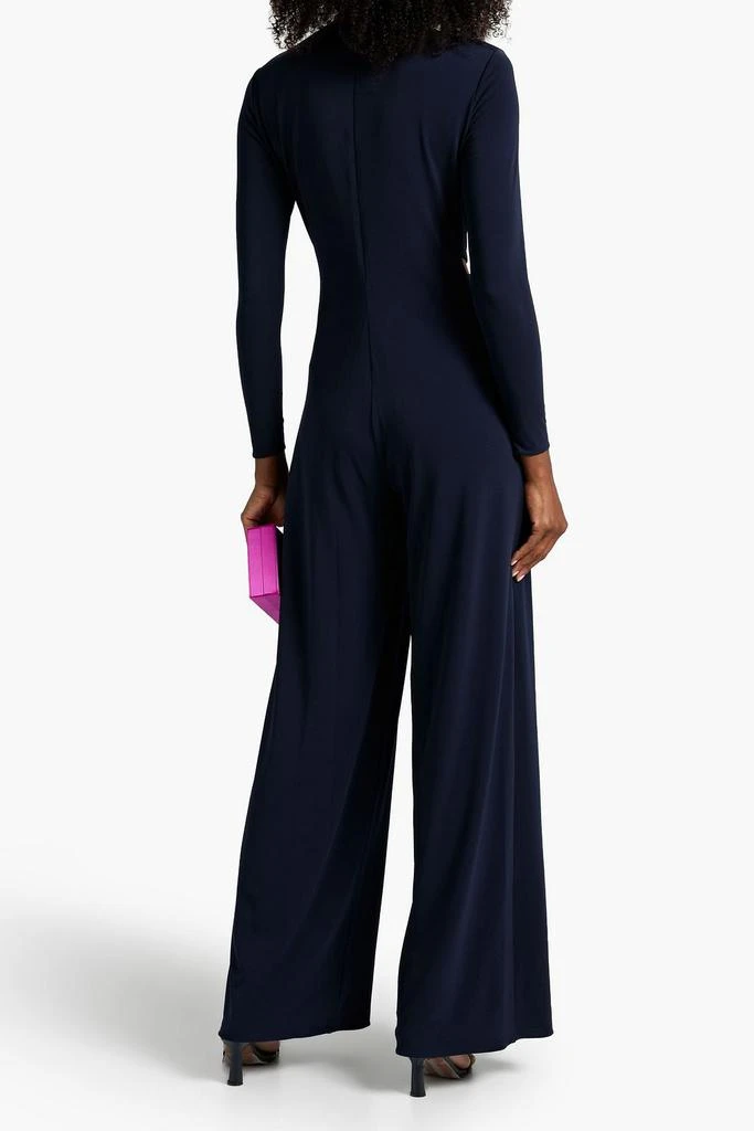 HALSTON Kathryn twist-front cutout jersey wide-leg jumpsuit 3