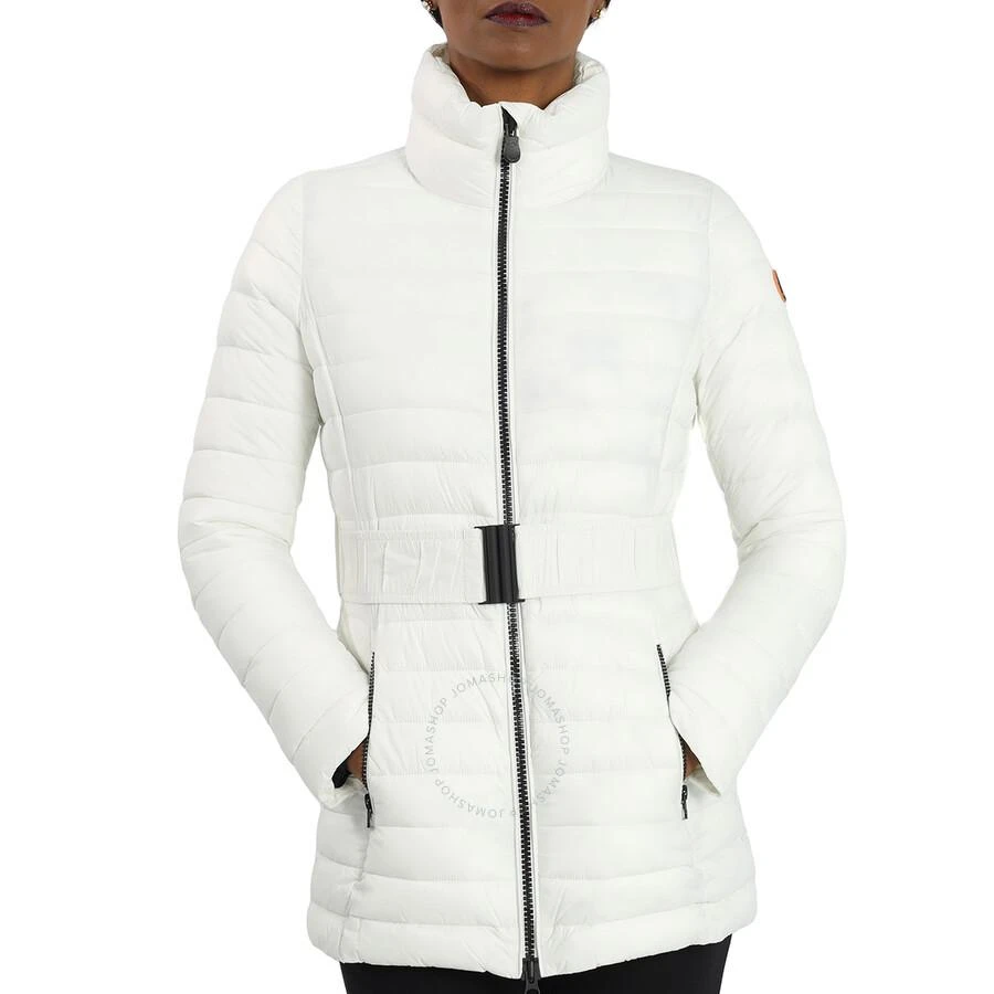 Save The Duck Ladies White Adeline Belted Jacket 1