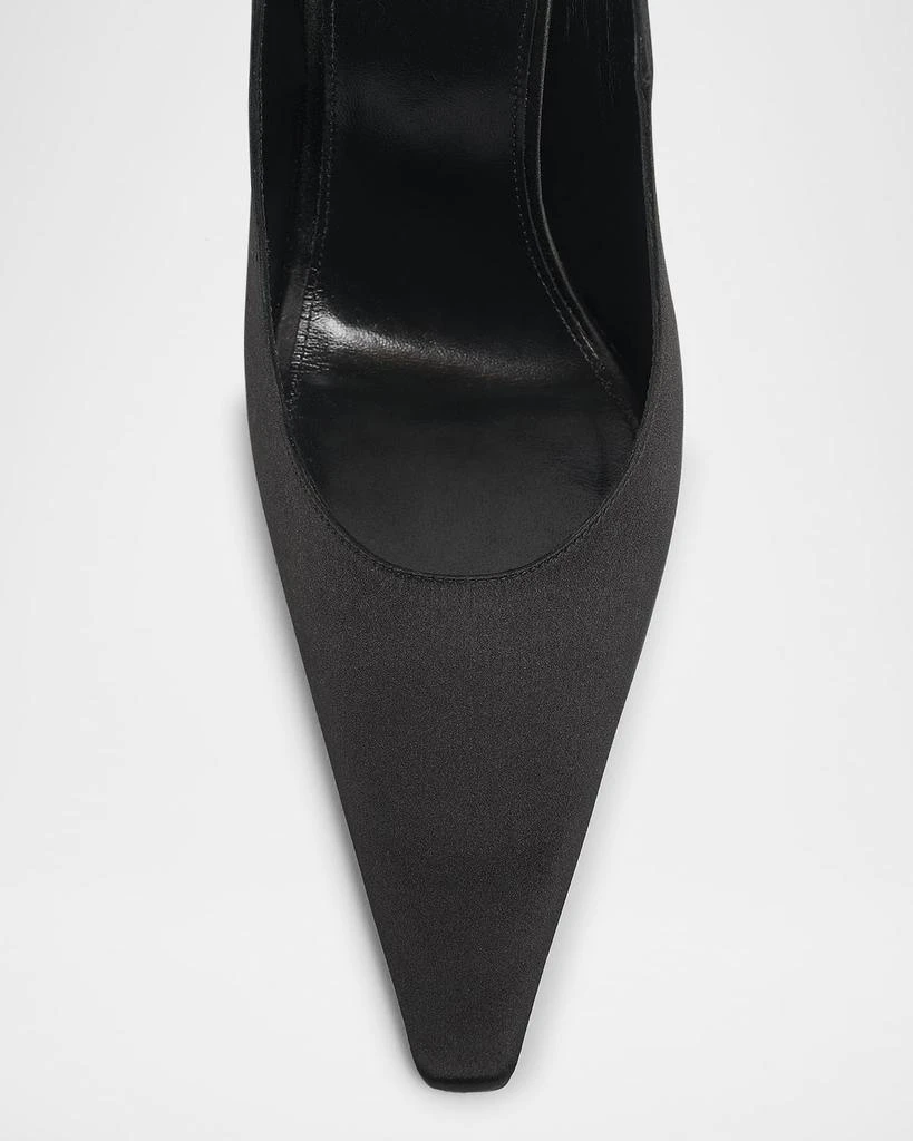 Yves Saint Laurent Satin YSL Ankle-Chain Pumps 6