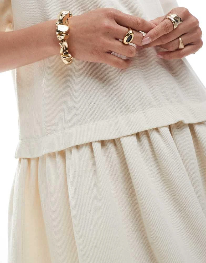 Miss Selfridge soft rib drop waist smock dress in ecru  On Sale Now with  Up to 11% Off | Discover Exclusive Deals & Savings at BeyondStyle   Authentic Miss Selfridge Home|women