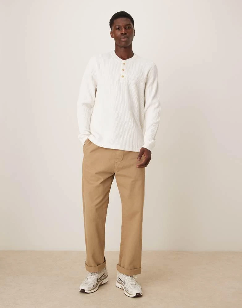 Abercrombie 
Fitch Abercrombie 
Fitch long sleeve waffle henley top in white 2