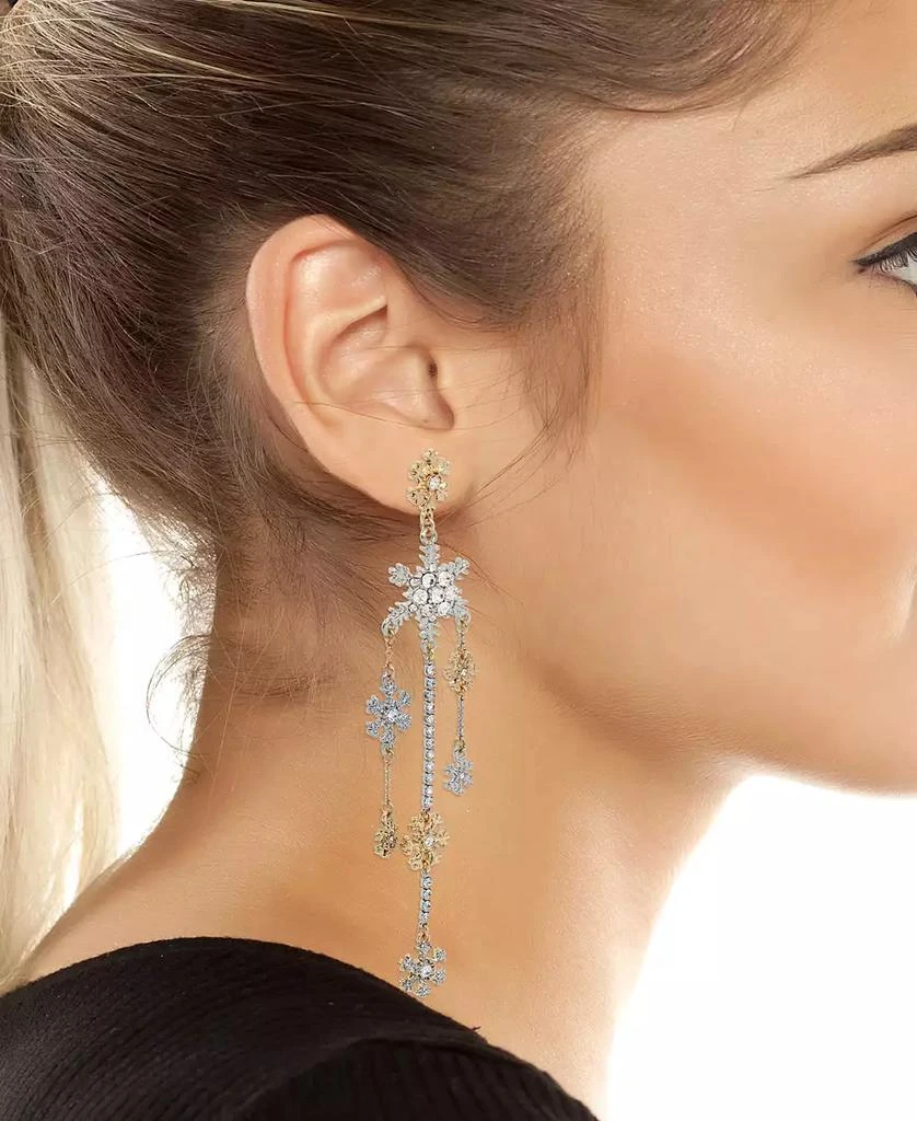 Betsey Johnson Faux Stone Snowflake Chandelier Earrings 2