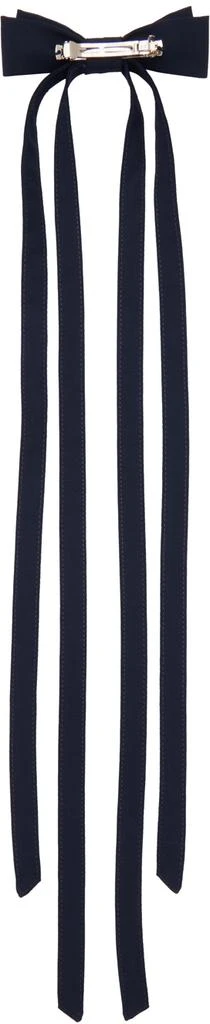 Sandy Liang Navy Hikari Bow Hair Clip 2