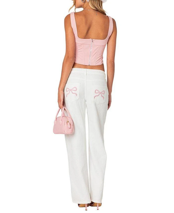 Edikted Bow Pocket Relaxed Jeans 2