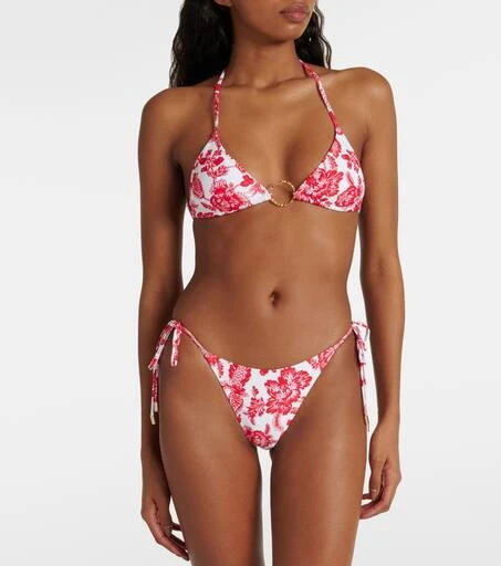 MELISSA ODABASH Miami ring-detail floral bikini top 2